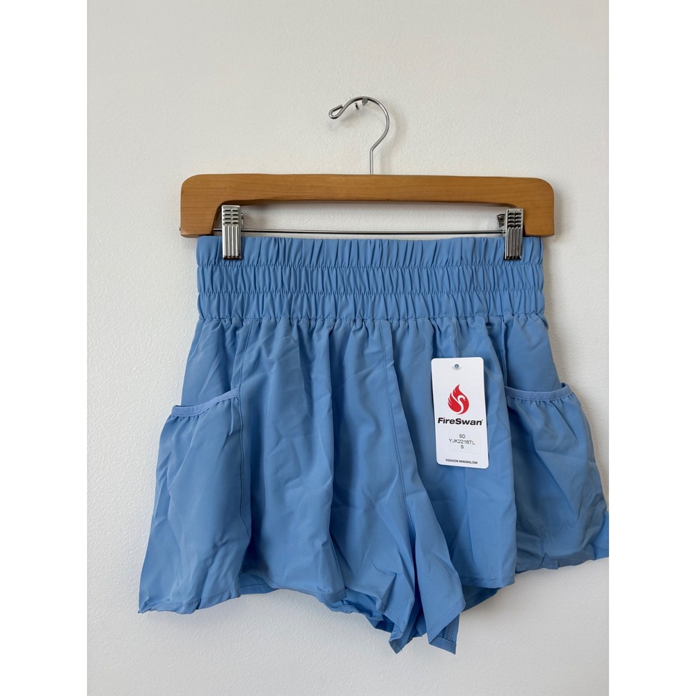 FireSwan High-Waisted Athletic Shorts – Blue – Size Small – NWT - Picture 3 of 4